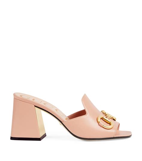 gucci pink heeled mules|Gucci mules women.